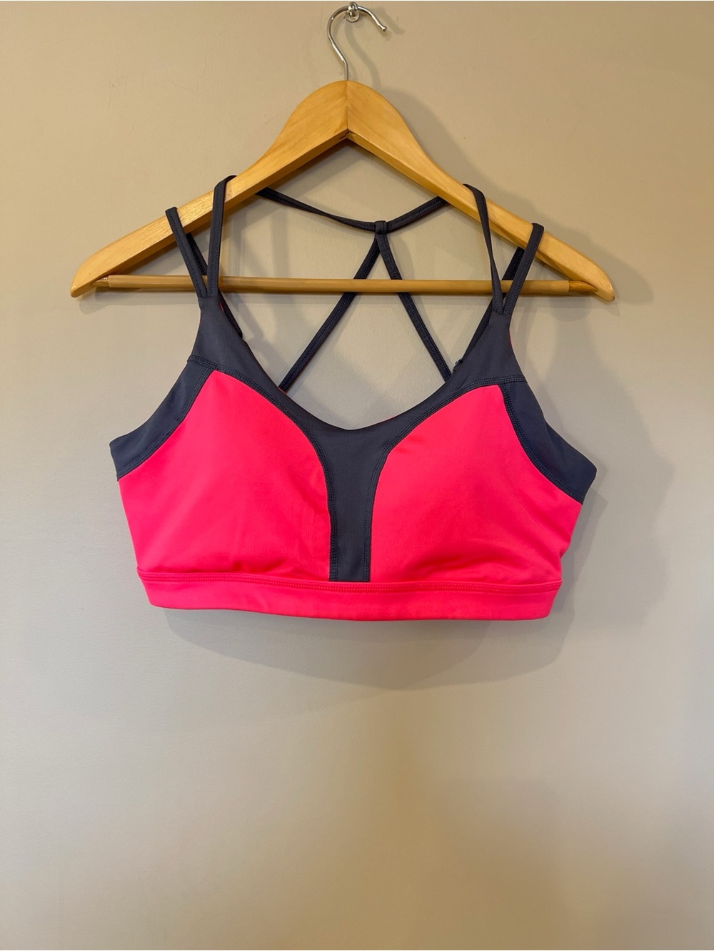 Champion Pink and Dark Gray Strappy Sports Bra